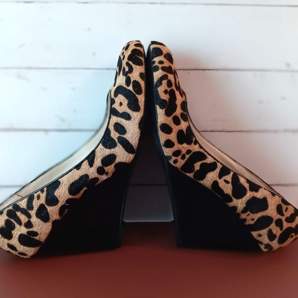 LIKE NEW 💥 FRANCO SARTO Stunning Leopard Print Pump Wedge Heels Shoes Size 6 - Picture 7 of 9
